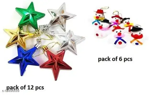 Plastic Christmas Decoration Kit, Multicolor, Set of 18