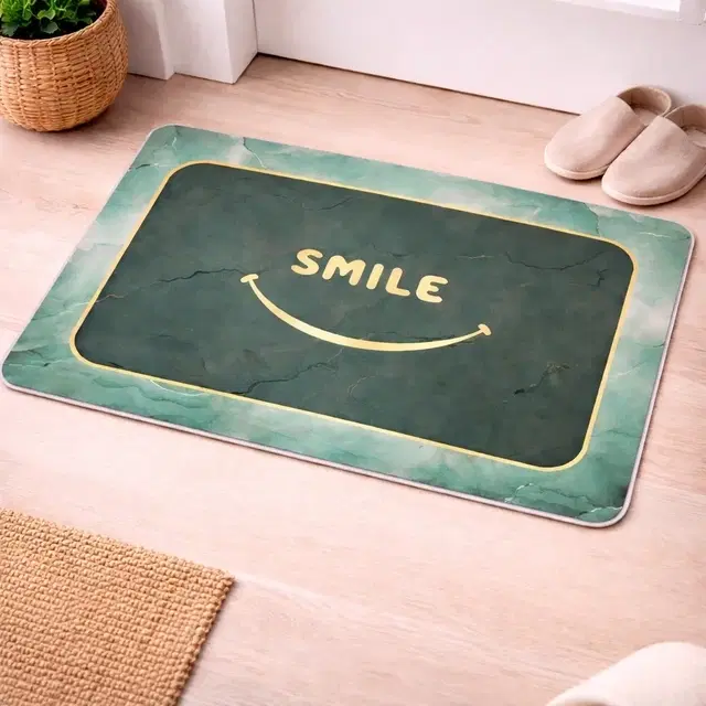 Golden Smile Anti Skid Water Absorbing Shower Mat, Non Slip Doormat for Bathroom (38x58 cm)