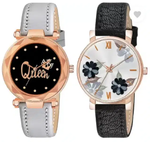 Analog Watch for Women, Pack of 2 (Multicolor)