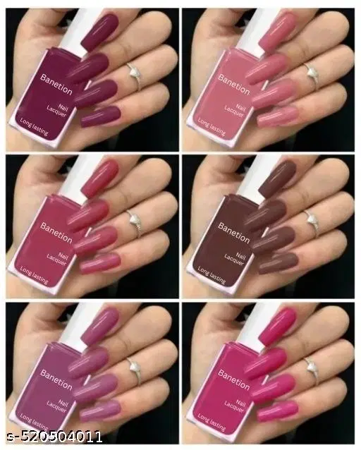 Banetion Matte Nail Polish, Multicolor, Pack of 6