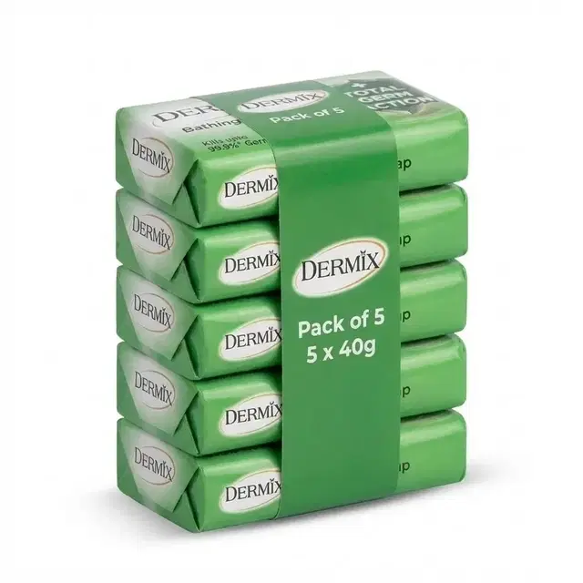 Dermix Germ Protection Bathing Soap 5X40 g (Pack of 5)
