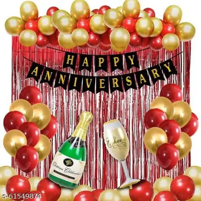Anniversary Party Decoration Kit, Multicolor, Set of 46