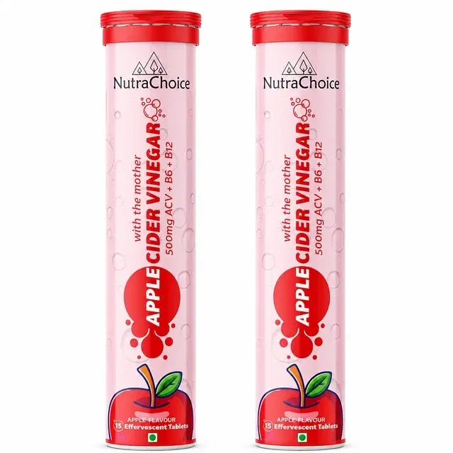NutraChoice Apple Cider Vinegar Tablets [15 Tablets x 2, Pack of 2]