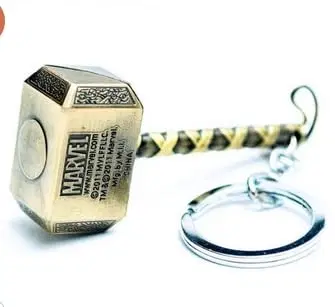 Golden Thor Infinity War Hammer Keychain for House Home Keys, Car Keys