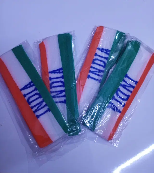 Tiranga Flag Color Headbands, Multicolor, Pack of 4