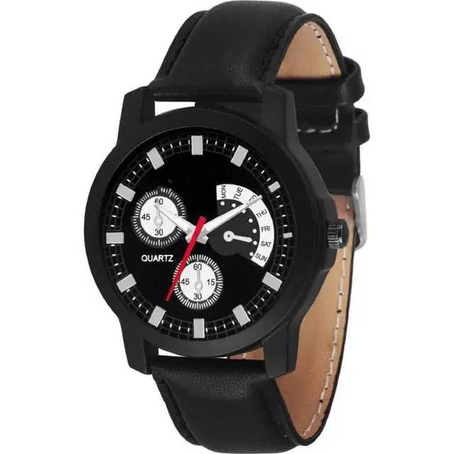 Casual Leatherette Analog Watch For Women (Black) (MP-84)