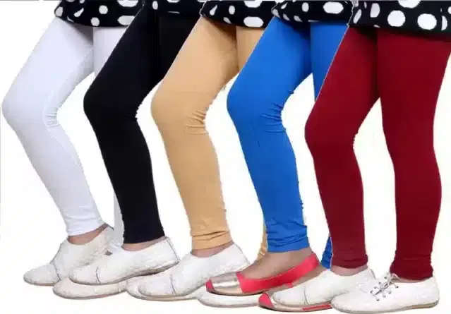 Soft & Comfortable Leggings for Girls, Pack of 5 (Multicolor, 2-3 Years)