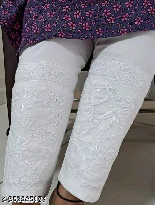 Cotton Solid Pant for Women, White (XS)
