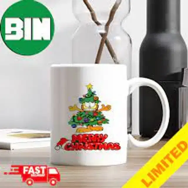 Ceremic Printed Coffee Mug, White, 350 ml