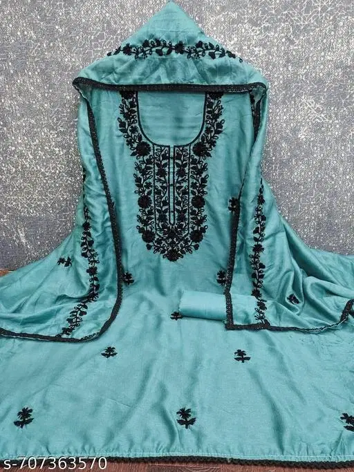 Vichitra Silk Punjabi/All Over Suits for Women (Multicolor, Un Stitched)