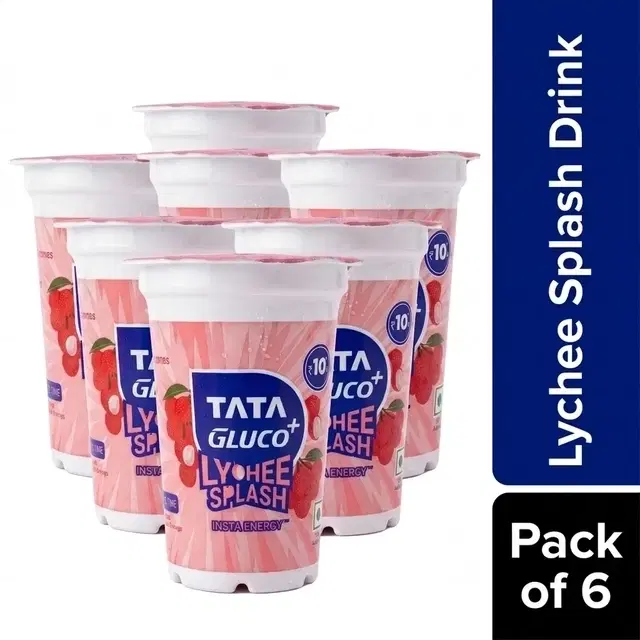 Tata Gluco Plus Lychee Splash Drink 6X200 ml - Set of 6