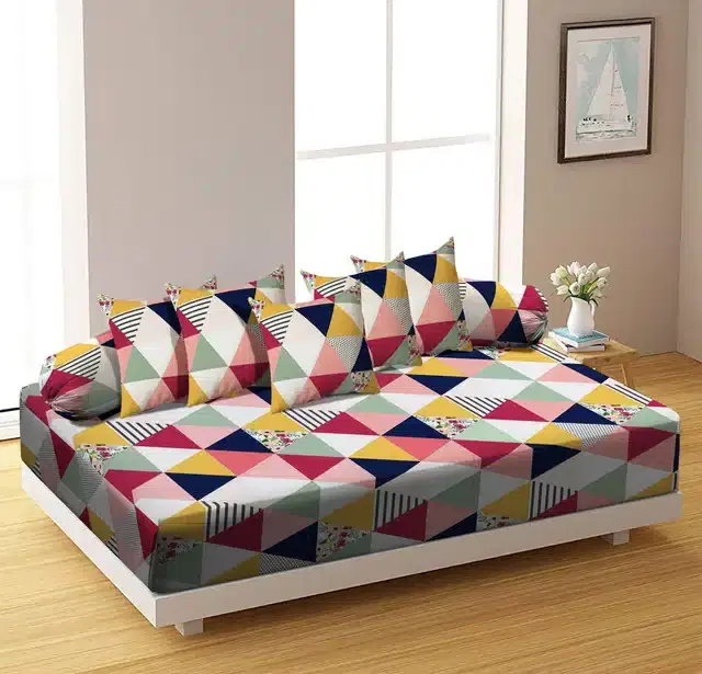 Microfiber Diwan Cover Set, Multicolor, Pack of 8