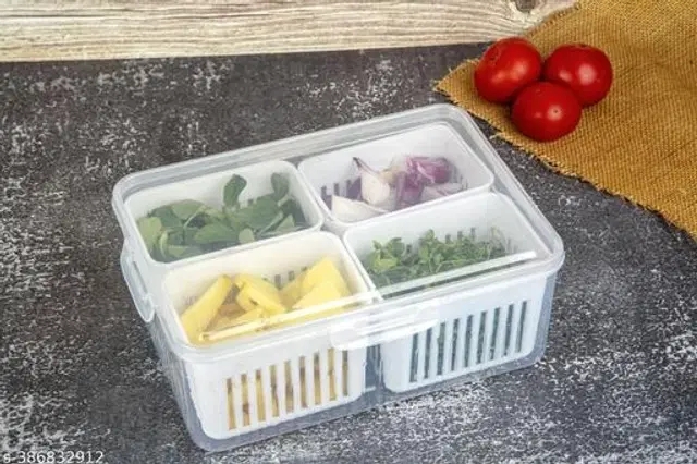 Plastic Fridge Storage Container, Transparent, 1500 ml