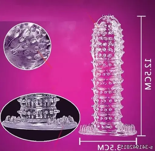 Crystal Dotted Reusable Condom for Men, Transparent, Pack of 1