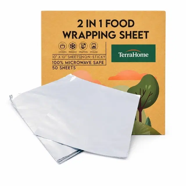 TerraHome 2 in 1 Butter Paper Aluminium Foil Sheets 50 Piece