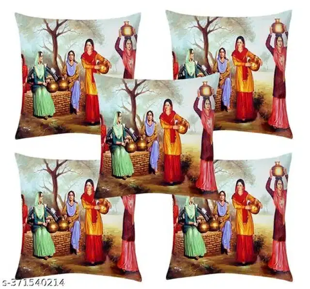 Cushion Cover for Home, Multicolor, 16x16 inches, Pack of 5