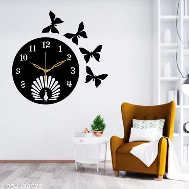 Wooden Wall Clock, Black