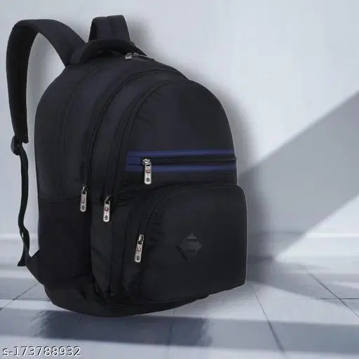 Polyester Backpack for Men & Women, Black