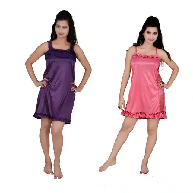 Babydoll for Women, Pack of 2 (Multicolor, Free Size)