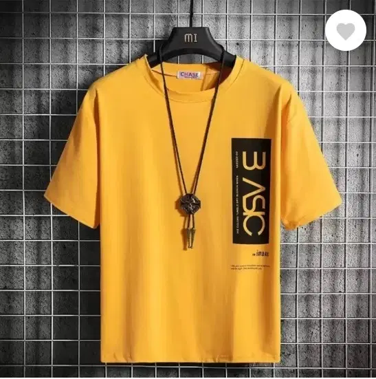 Round Neck Printed T-Shirt for Men (Mustard, L)