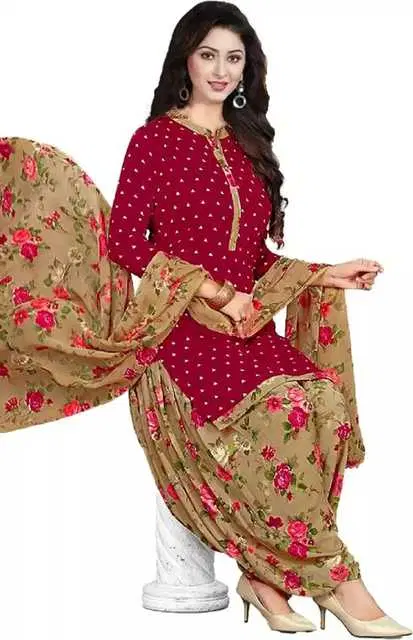 Sharda Creation Women's Dress Material (Maroon) (SC15)