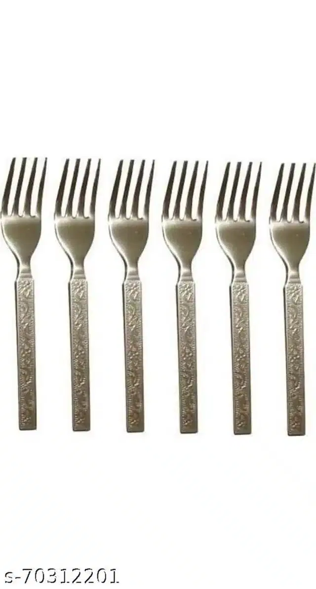 Stainless Steel Forks, Silver, Pack of 6