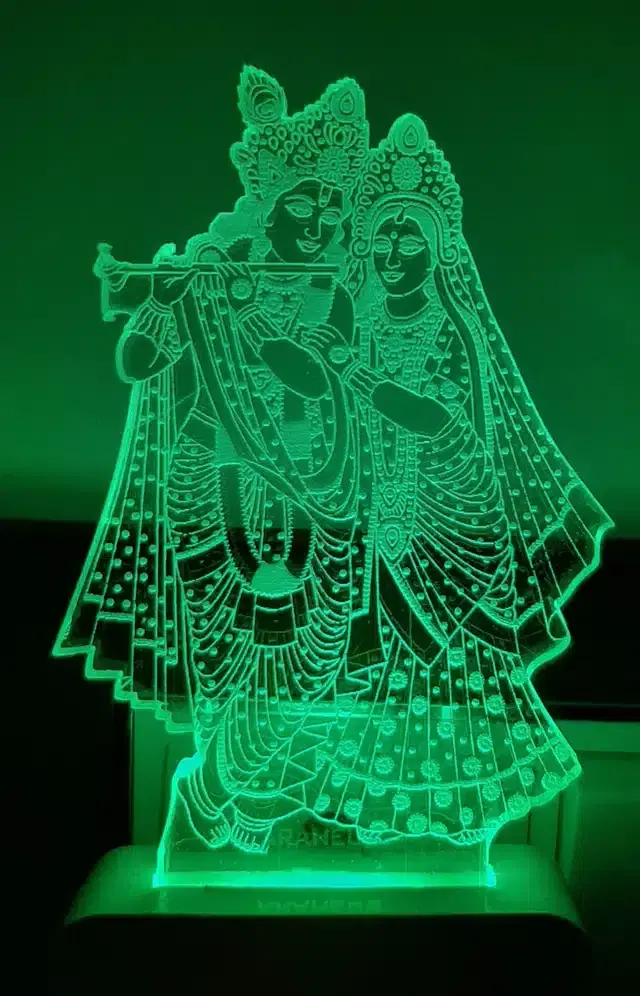 Lord Krishna Bhagwan Night Lamp, Multicolor