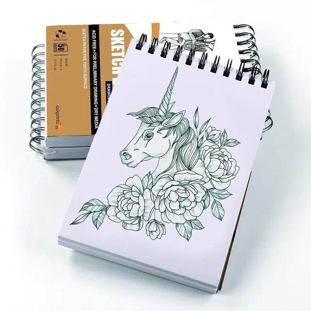 50 Sheet A5 Spiral-Bound Sketchbook S-5.8 x 8.3 Inch (pack of 1)