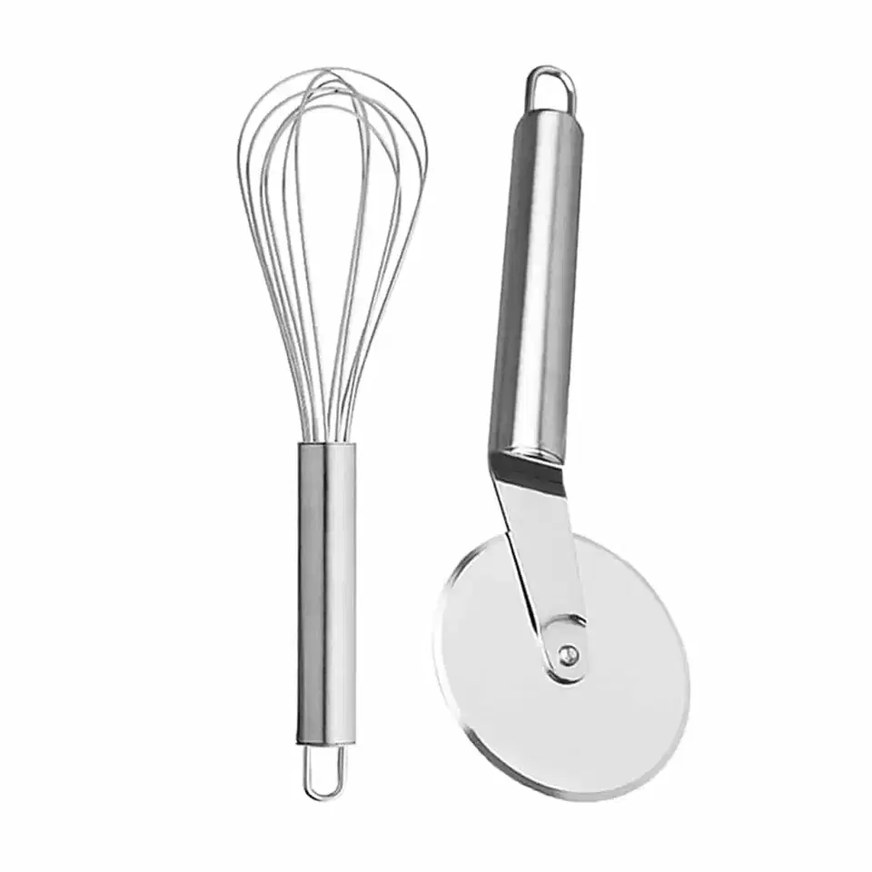 Oc9 Stainless Steel Pizza Cutter & Egg Whisk For Kitchen Tool Set