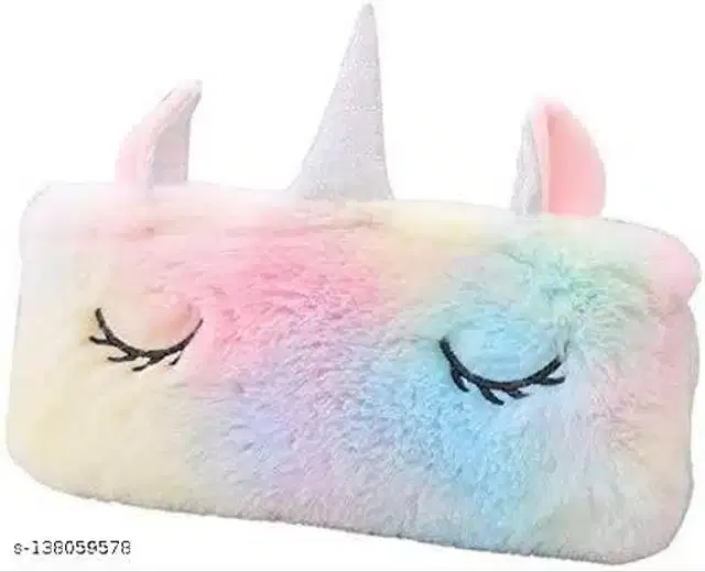 Unicorn Fur Pencil Pouch, Multicolor