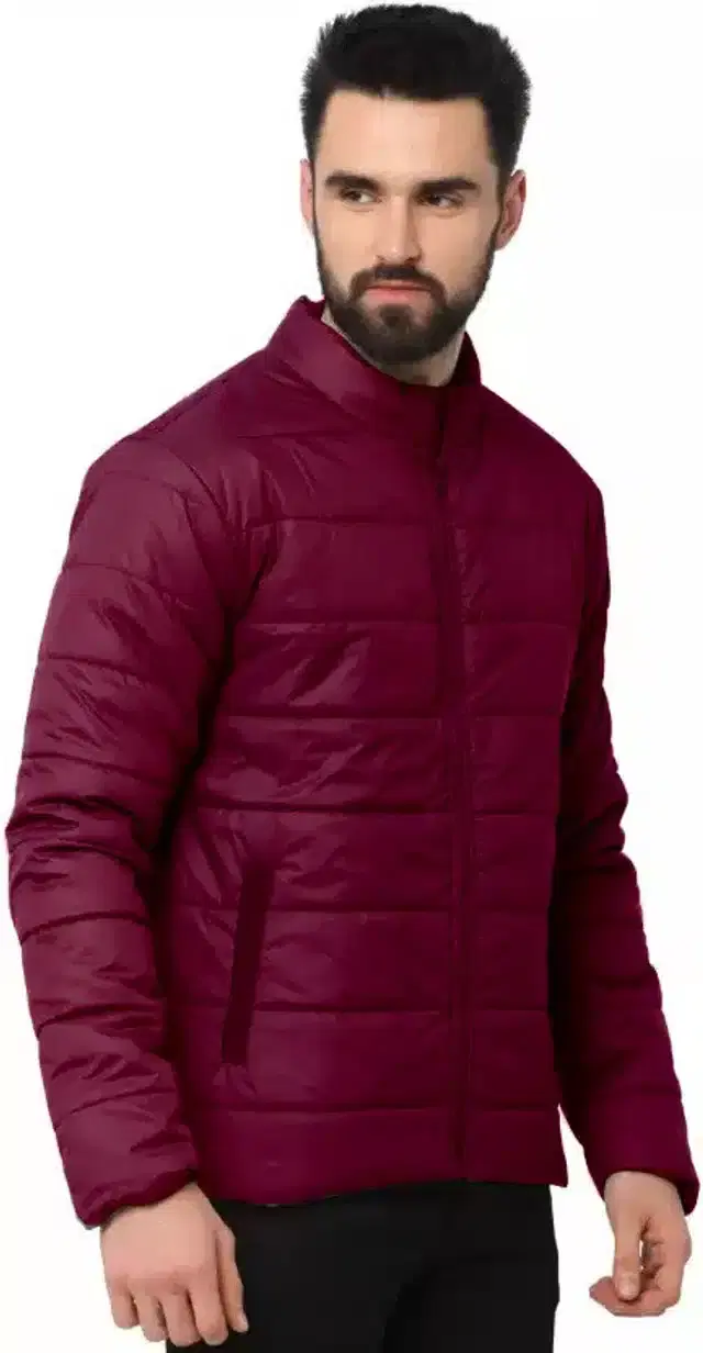 Puffer Jacket for Men (Maroon, L)