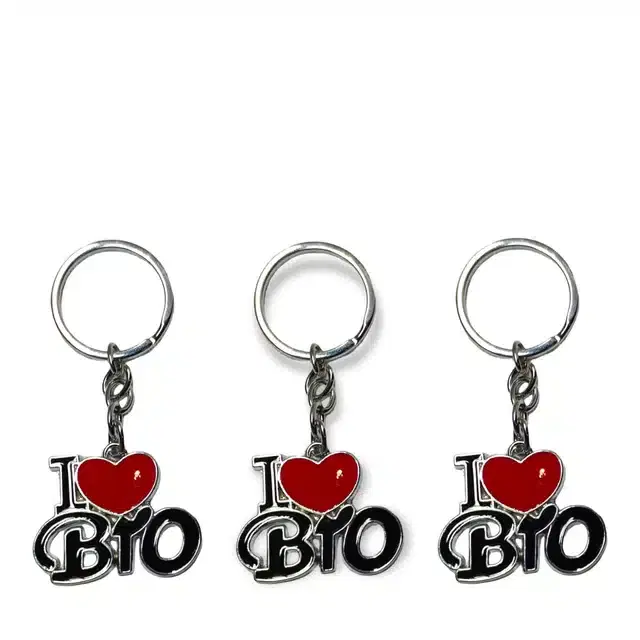 Metal Fancy Attractive I Love Brother Keychain, Silver, Pack of 3