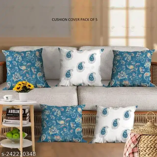 Cushion Cover for Home, Multicolor, 16x16 inches, Pack of 5