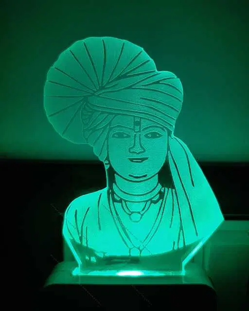 Plastic 7 Color Changing 3D Led Night Lamp For Living Room, Ms-018