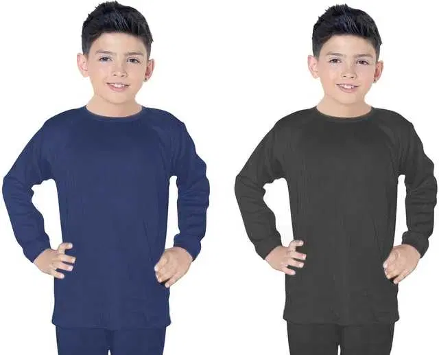 Solid Kids Boy's Thermal Top, Pack of 2 (Multicolor, 18-24 Months) (FE-17)
