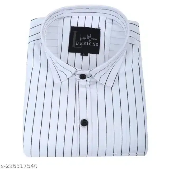 Cotton Blend Full Sleeves Shirt for Men (White, XXL)