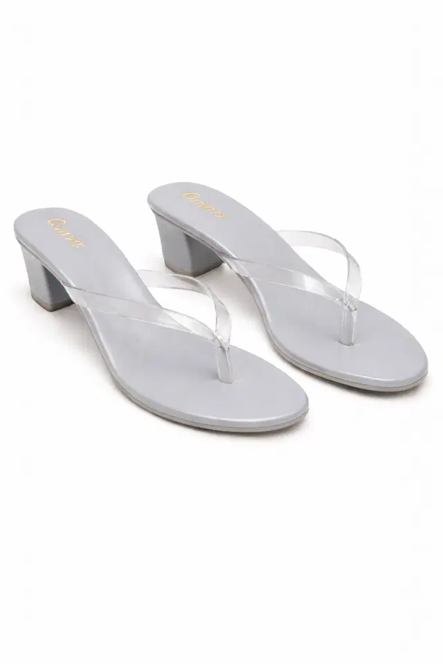 Solid Block Sandals for Women (Grey, 3)