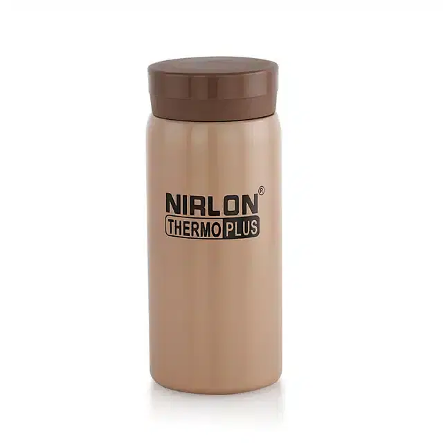 Stainless Steel Double Wall Vacuum Insulated Water Bottle, Brown, 200 ml