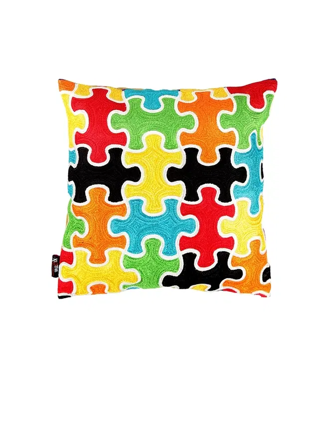 Cotton Cushion Cover, Multicolor, 16x16 inches