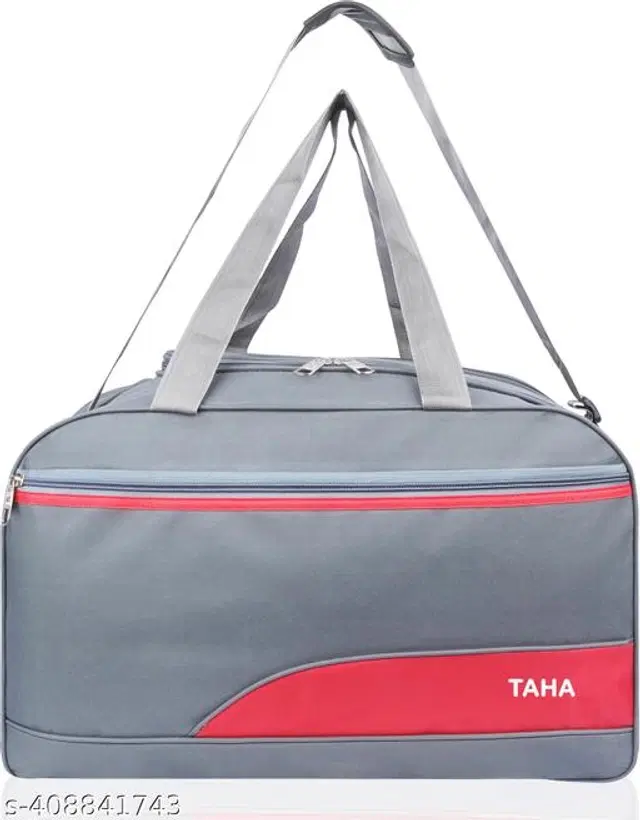 Polyester Duffel Bags, Grey & Red