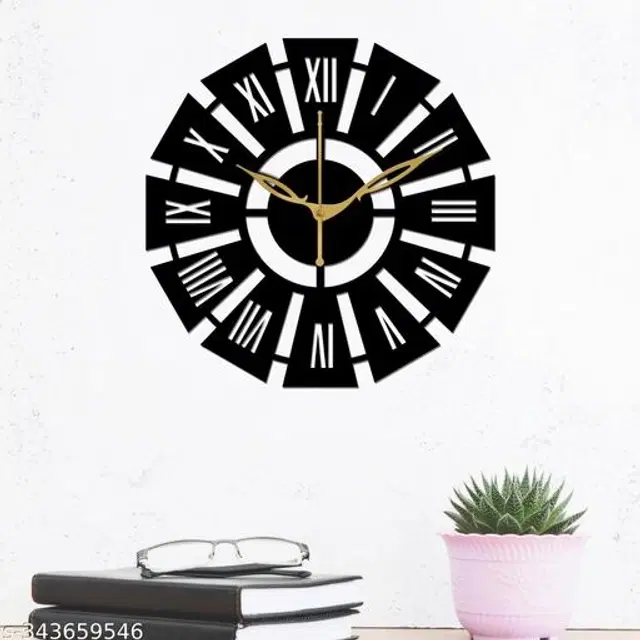 Wooden Wall Clock, Black
