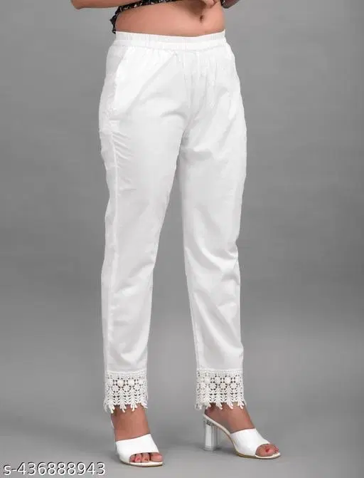 Palazzo Pants for Women (White, XS)