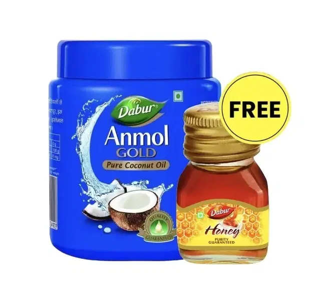 Dabur Anmol Gold Coconut Oil 160 ml + Free Dabur Red Paste