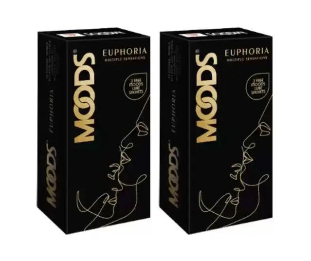 Mood Euphoria Multiple Sensations 10 Pcs Condoms, Pack of 2