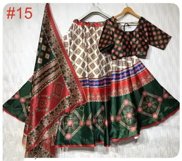 Digital Printed Unstitched Lehenga Choli for Women (Multicolor)
