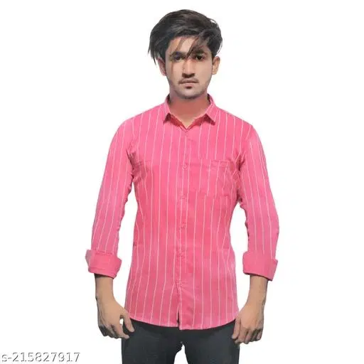 Cotton Blend Checked Shirt for Men, Pink (XXL) Pack of 1