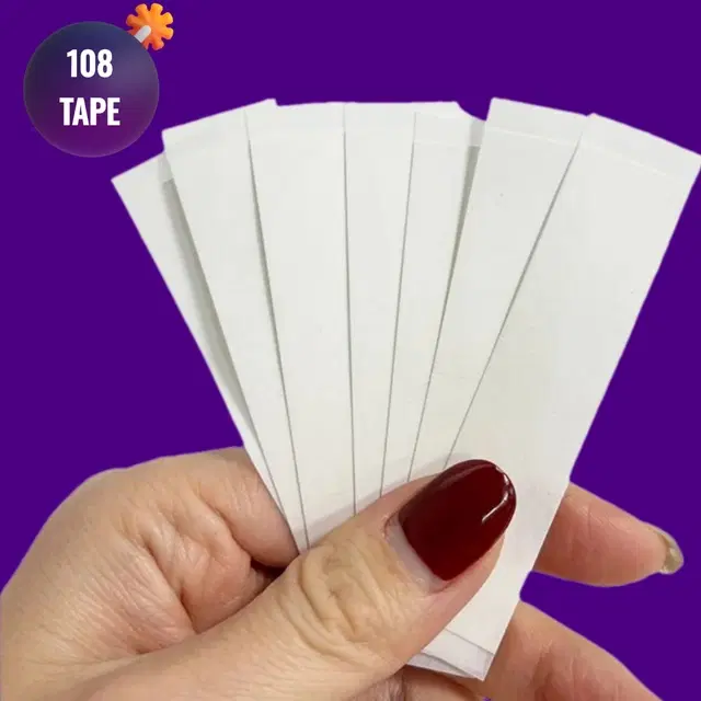 Acrylic Film Clothing 108 Double Sided Tape Strips, Transparent, Set of 1