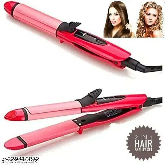 2 in 1 Straightener & Curler, Multicolor, 100 W