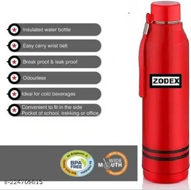 Stainless Steel Water Bottle, Red