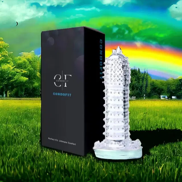Crystal Dotted Reusable Condom for Men, Transparent